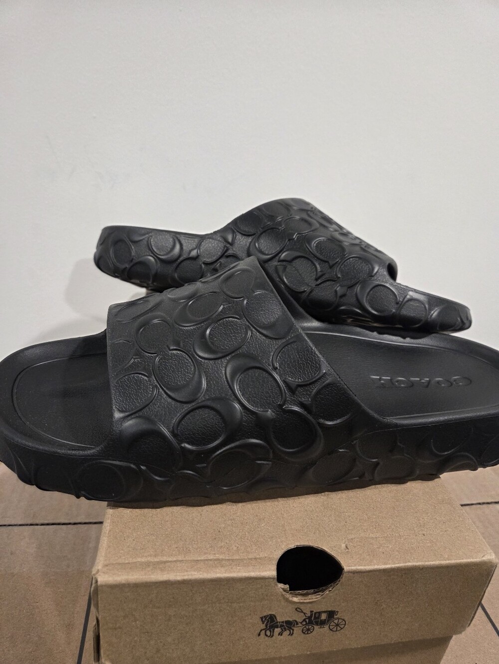 Coach Molded Slide Black Mens Size 13 - Picture 2 of 7